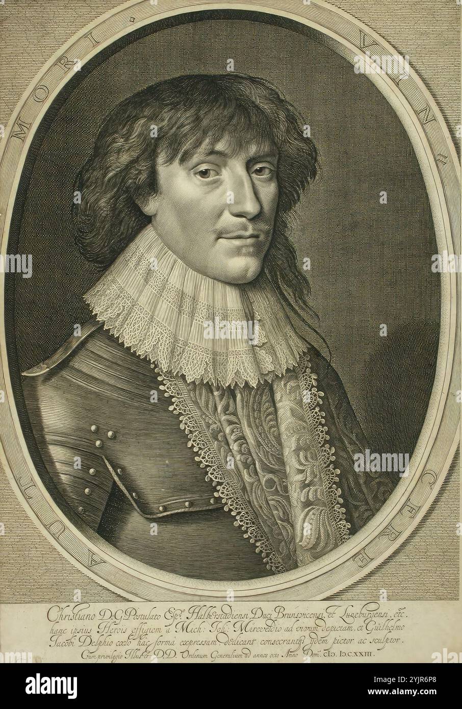 Delff, Willem Jacobsz, Cristiano, Duca di Braunschweig, (1000-2003), incisione in rame, grafica, larghezza foglia 29 cm, altezza foglia 41,9 cm, larghezza immagine 28,8 cm, altezza immagine 37,6 cm Foto Stock