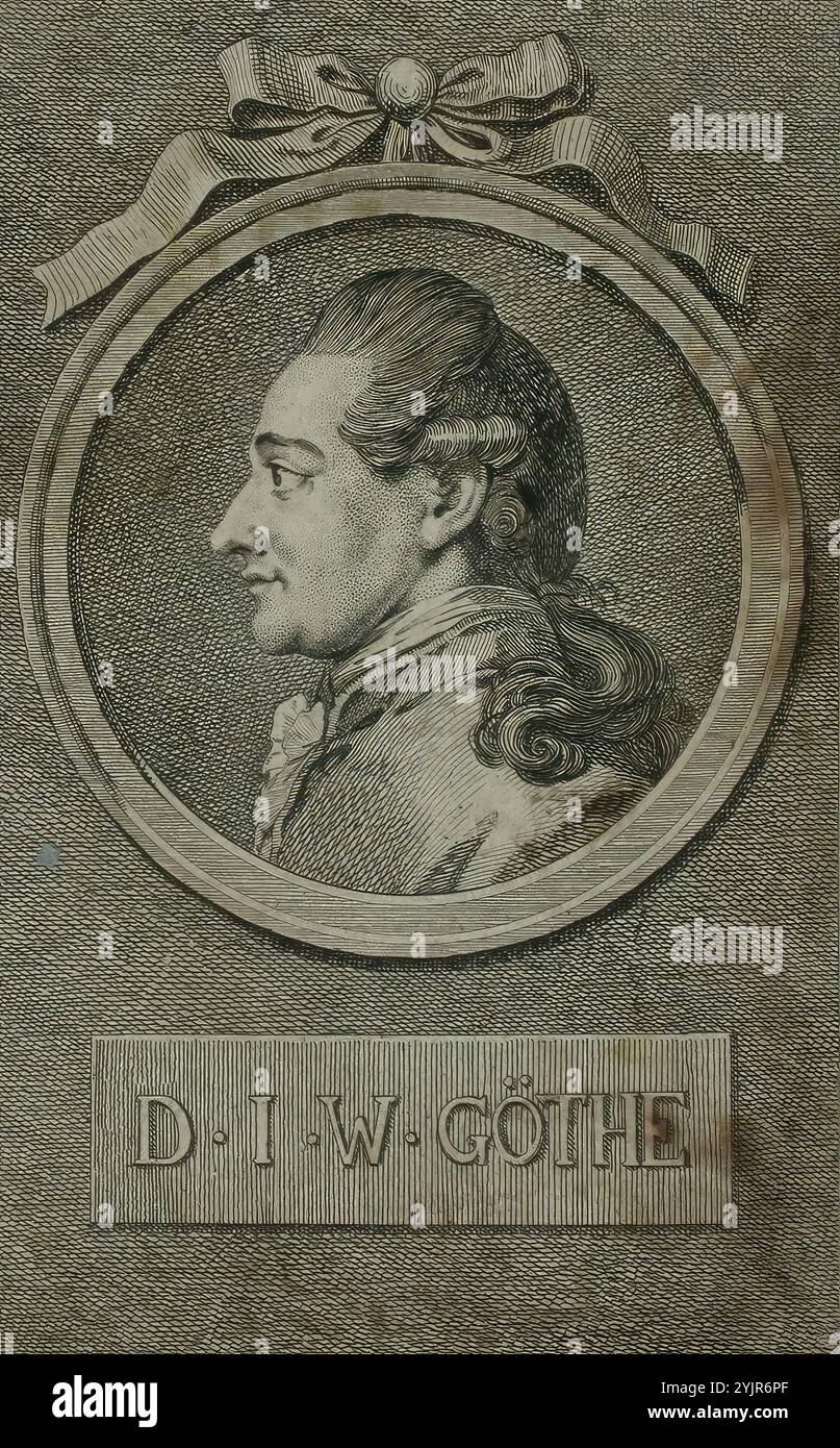 Chodowiecki, Daniel Nicolaus, nome lavoro: Goethe (busto), (1000 - 2000), testo tecnica: Incisione lineare, grafica, larghezza immagine 9,5 cm, altezza immagine 15,1 cm Foto Stock