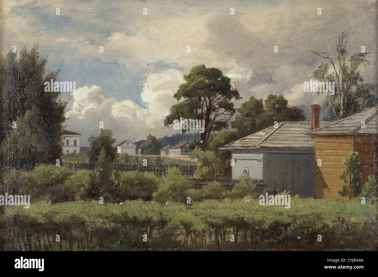 Knutson, Johan, nome dell'opera: Alla periferia di Porvoo, anni '1870, olio su tela, pittura, 26 cm x 38 cm Foto Stock