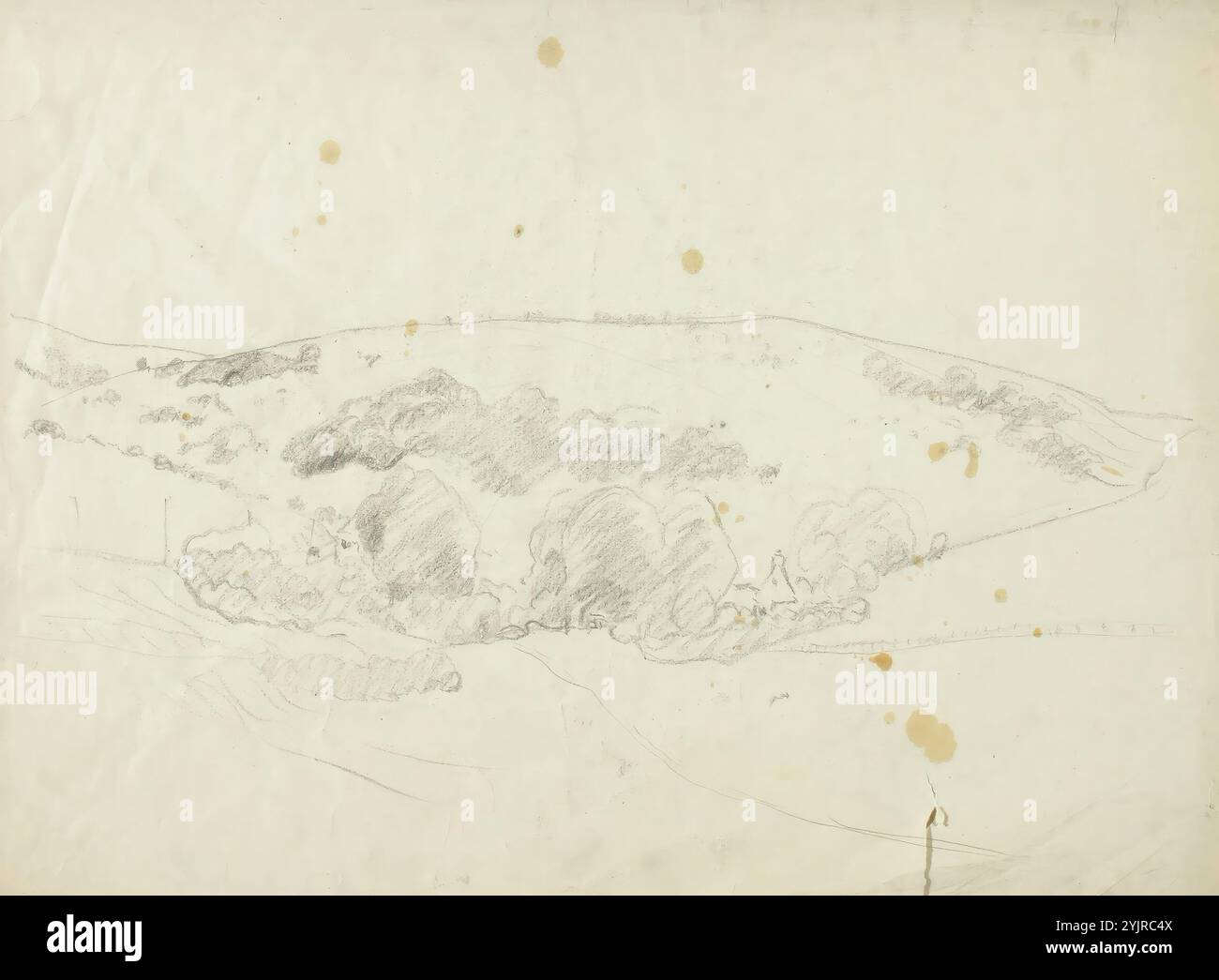 Finch, Alfred William, lavoro, esercizio di paesaggio, matita, disegno, 29 cm x 38,5 cm Foto Stock