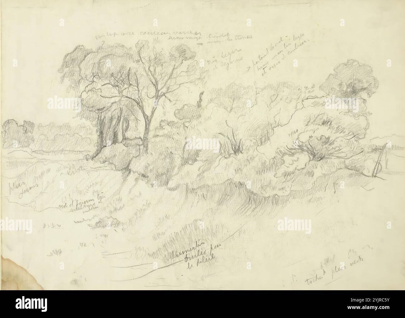 Finch, Alfred William, lavoro, esercizio di paesaggio, matita, disegno, 28,5 cm x 38 cm Foto Stock