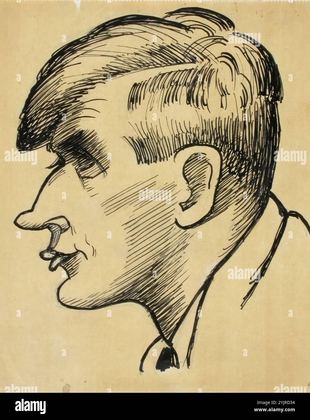 Aalto, Ilmari, nome dell'opera: Uuno Klami, caricatura, 1933, disegnare, disegnare, 20,5 cm x 17 cm Foto Stock