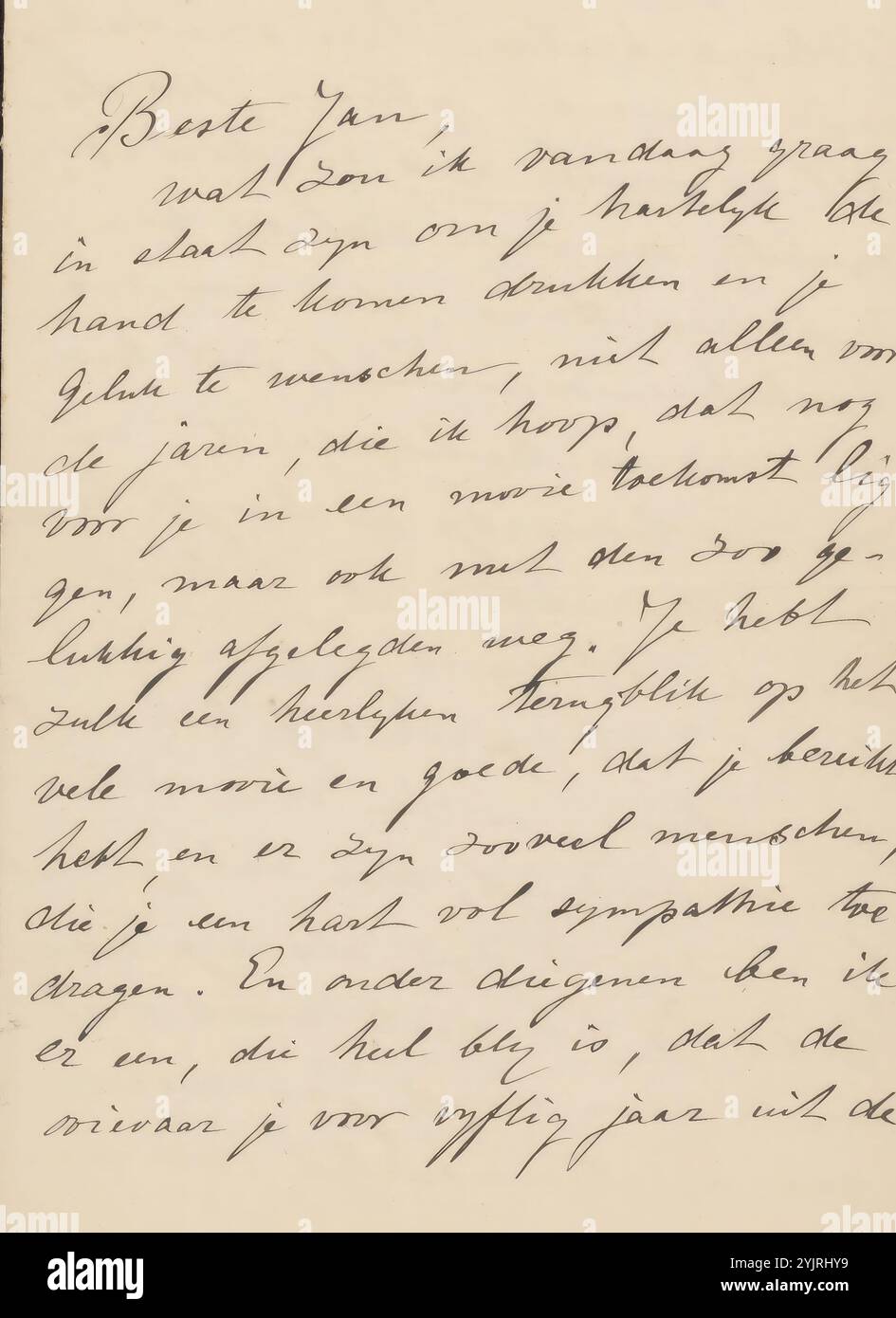 Lettera a Jan Veth, datata 18 maggio 1914 in Later Hand., scrittore: Wally Moes, Laren, ca. 18 maggio 1914, inchiostro di carta, scrittura, penna, pittura (compresa l'illuminazione di libri, la pittura in miniatura), Drawing, Jan Veth, Anna Dorothea Dirks Foto Stock