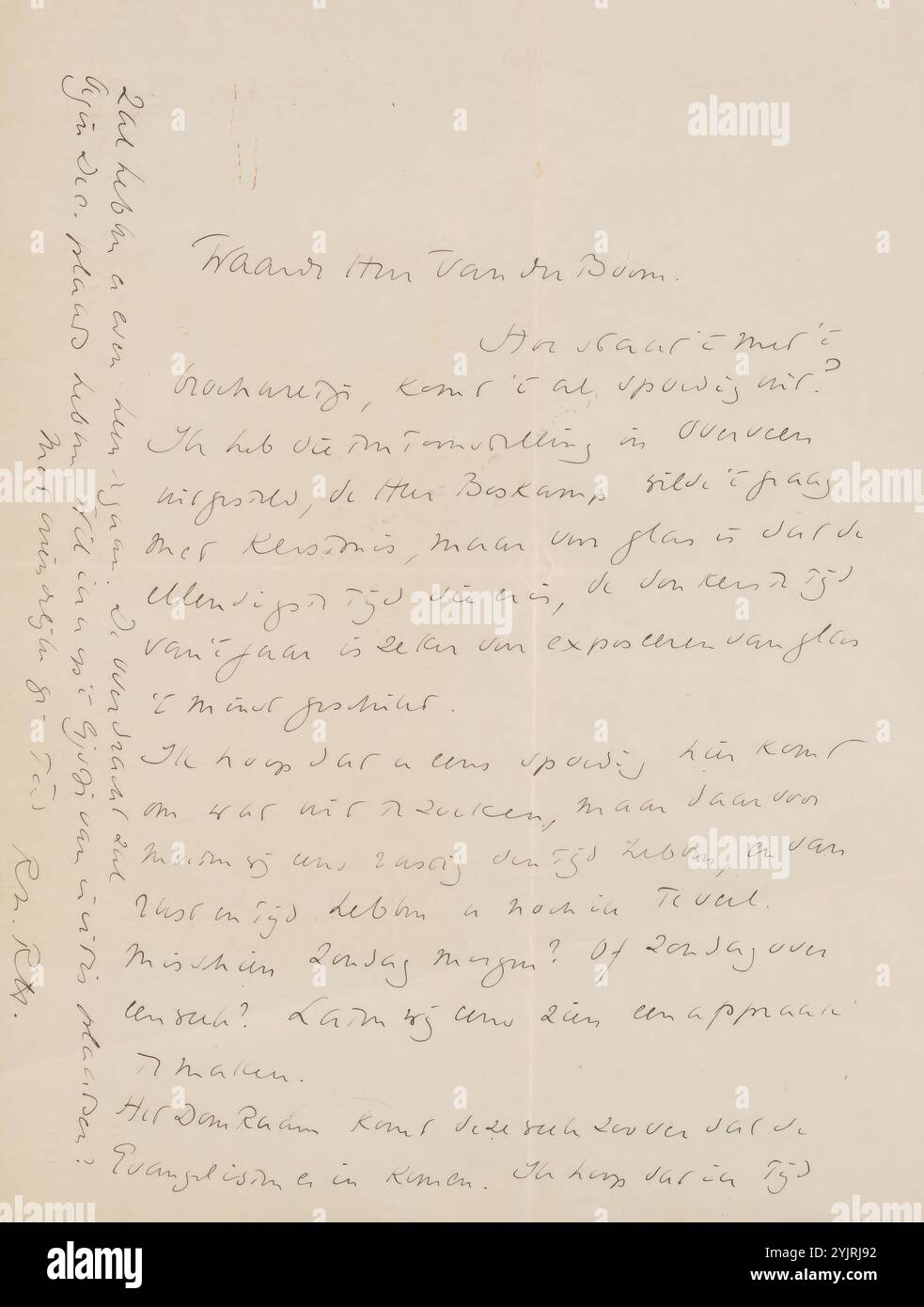 Lettera a A. van der Boom, scrittore: Richard Nicolaüs Roland Holst, ca. 1923, carta inchiostro, scrittura, penna, stampati, mostre, arte, arti applicate, arti e mestieri, Industrial design, Overveen, Domkerk (Utrecht), A. van der Boom Foto Stock