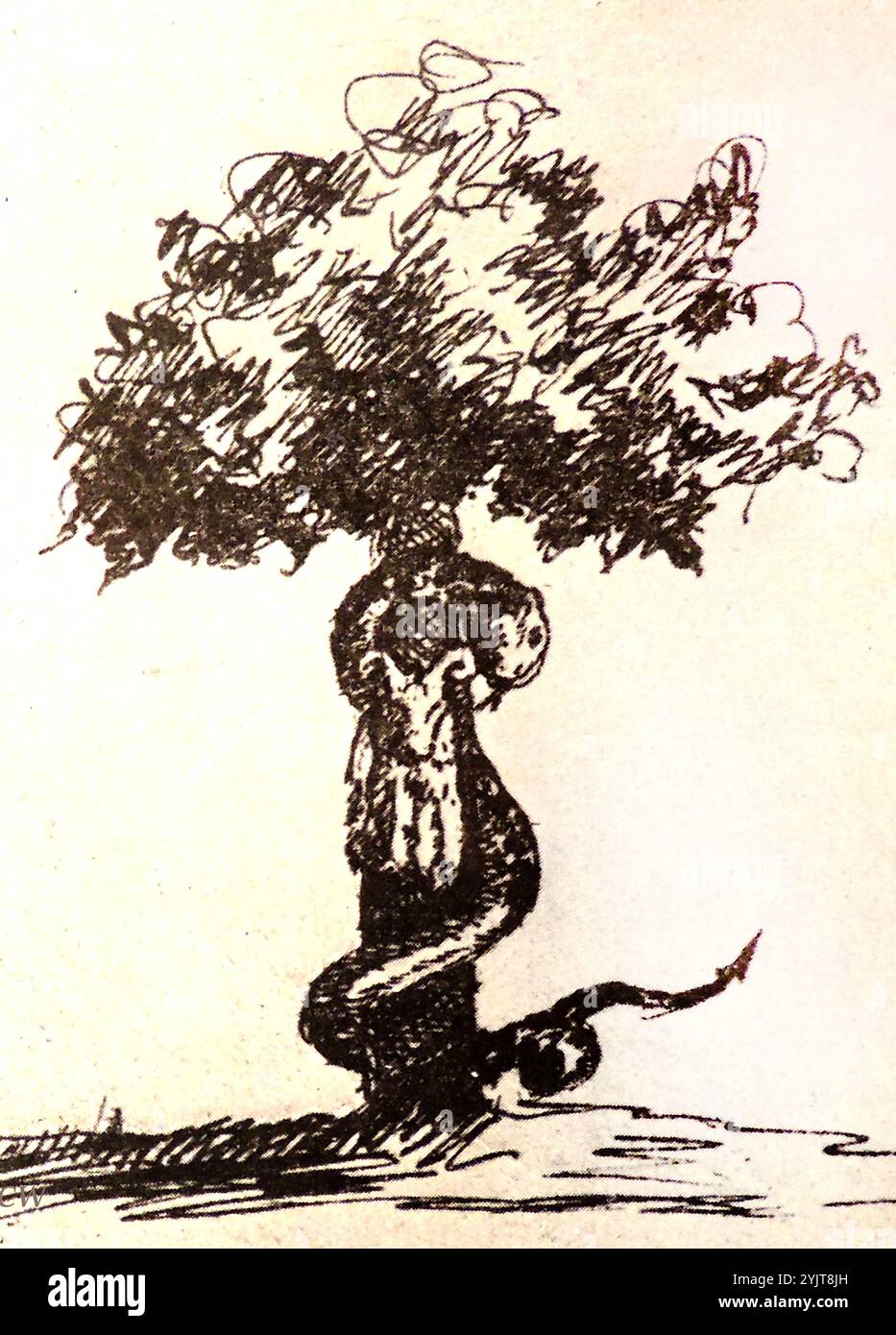 Un vecchio disegno a penna che si dice sia stato realizzato dallo scrittore teatrale Franz Seraphicus Grillparzer - Eine alte Federzeichnung, die angeblich vom Theaterautor Franz Seraphicus Grillparzer stammt - Foto Stock