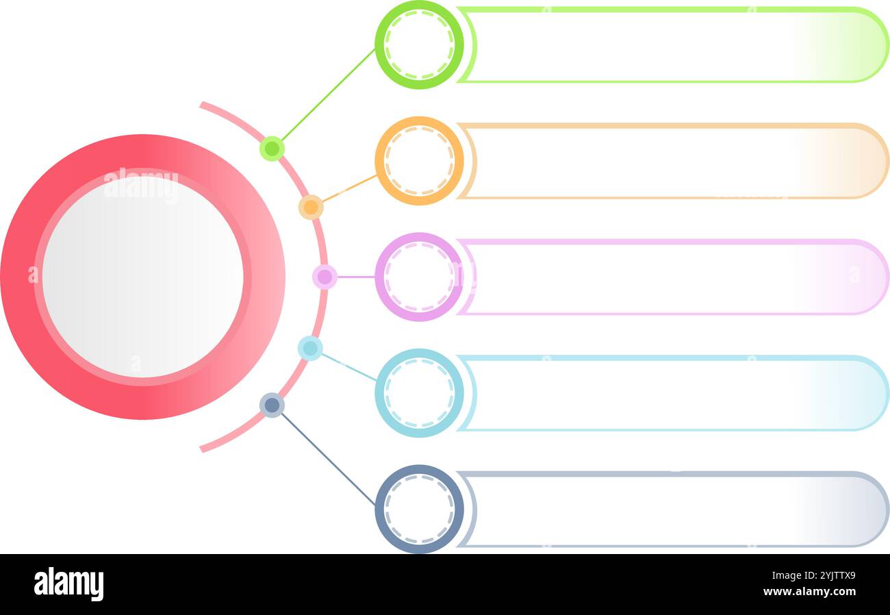 modello infografico a 5 fasi per diagramma di processo, presentazioni e flusso di lavoro. illustrazione vettoriale isolata su sfondo bianco. Illustrazione Vettoriale
