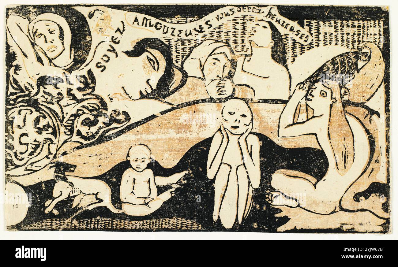 Amore, e sarai felice, Paul Gauguin. 1898. Taglio a colori su carta giapponese. Foto Stock