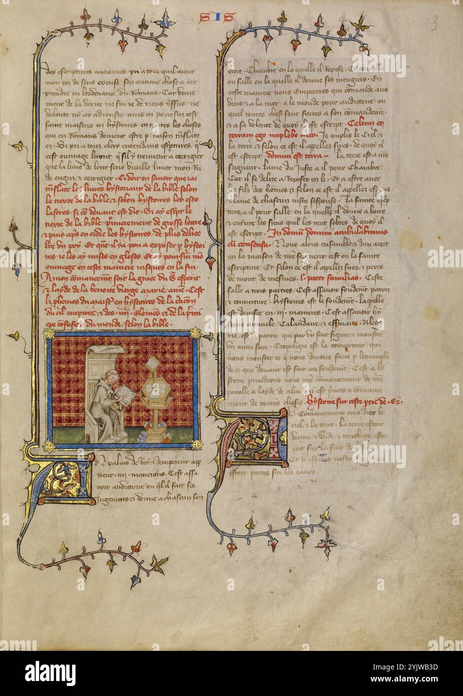 Peter Comestor Reading, 1360-1370. Foto Stock