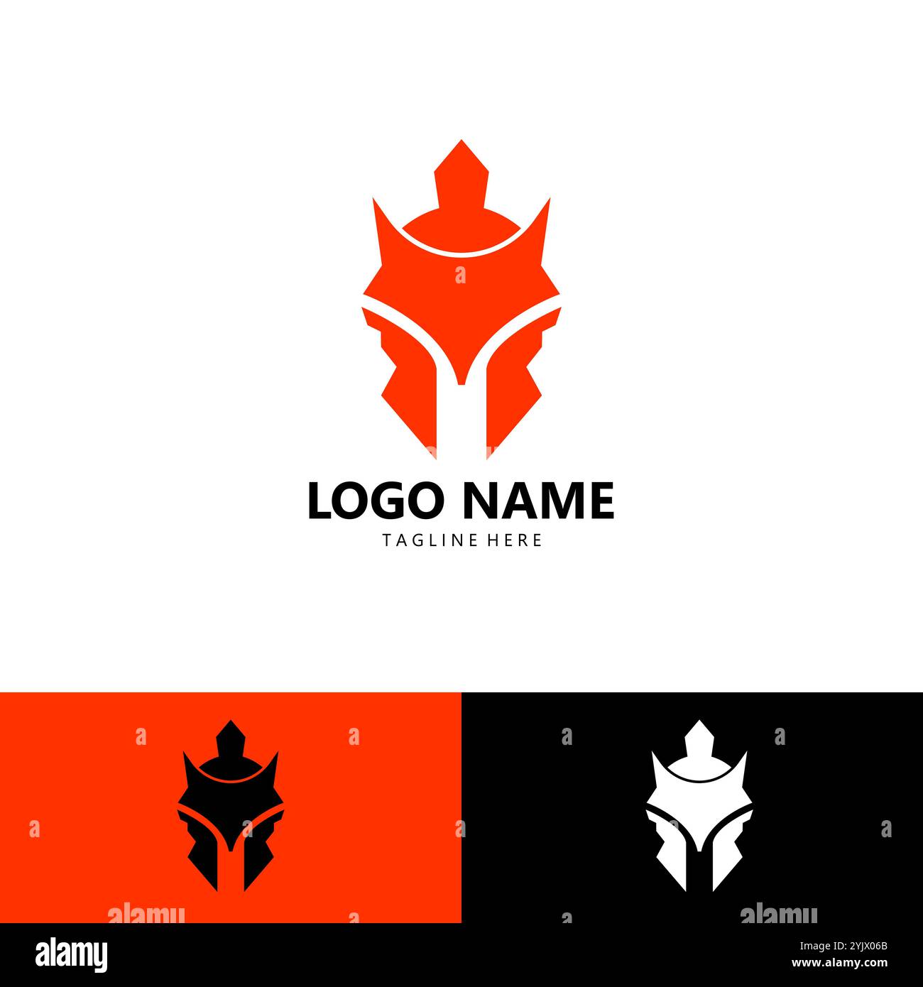 Vettore di design del logo Spartan Fox Illustrazione Vettoriale