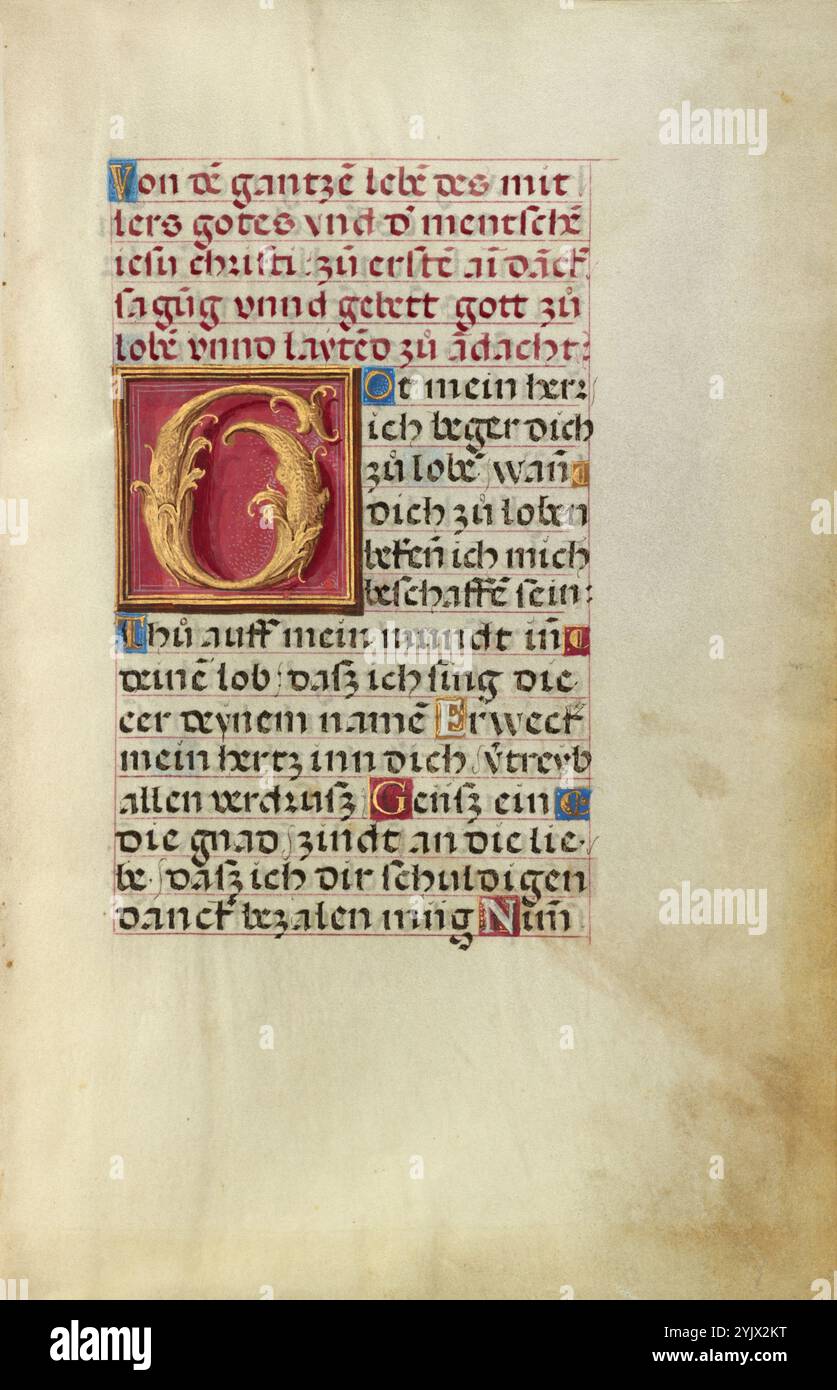 Text Page; Libro di preghiera del Cardinale Alberto di Brandeburgo, 1525-1530. Foto Stock