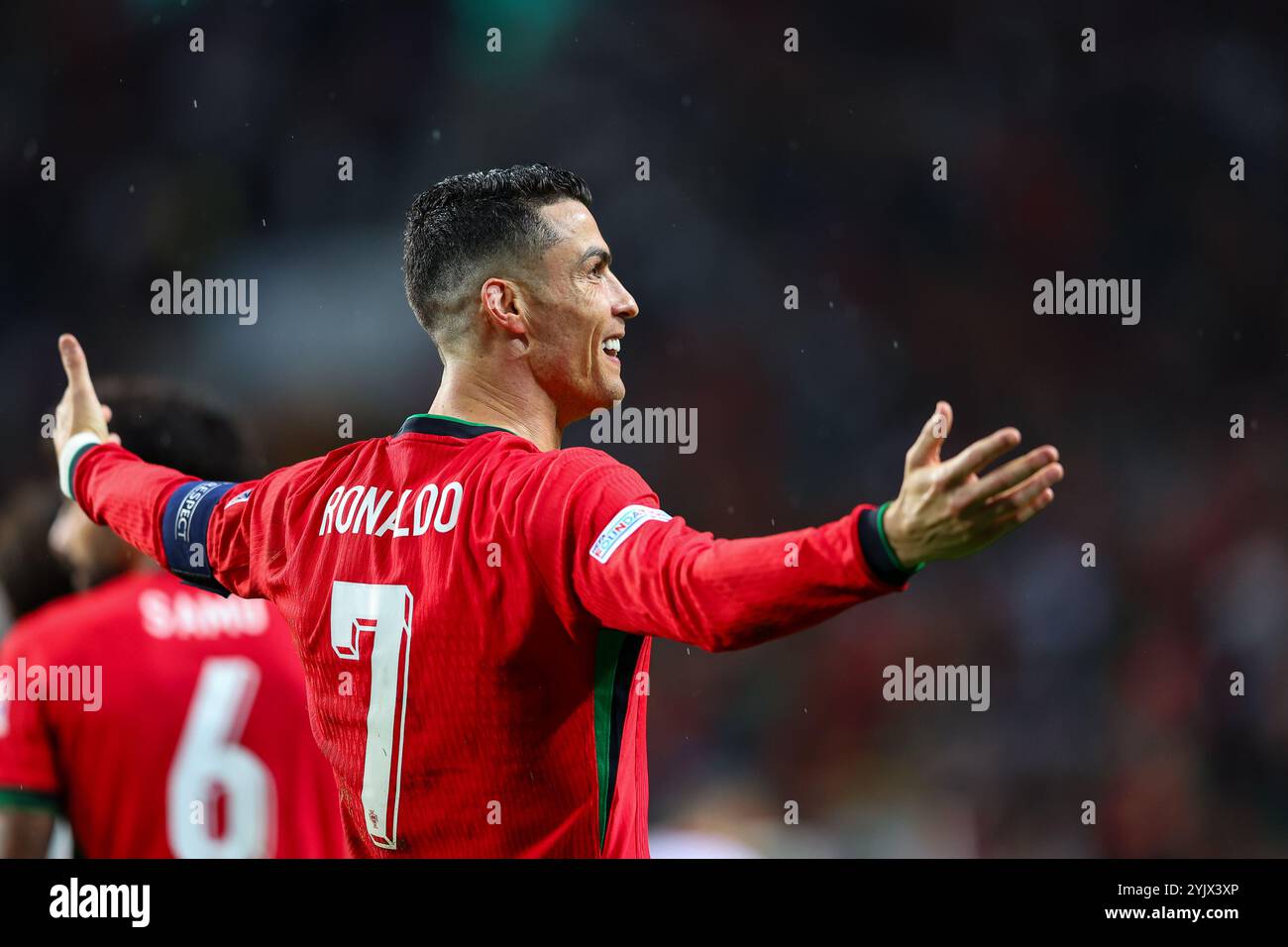 Dragon Stadium, Oporto, Portogallo. 15 novembre 2024. Nella foto da sinistra a destra, Cristiano Ronaldo alla partita Portogallo vs Polonia, UEFA NATIONS LEAGUE. Crediti: Victor Sousa/Alamy Live News Foto Stock
