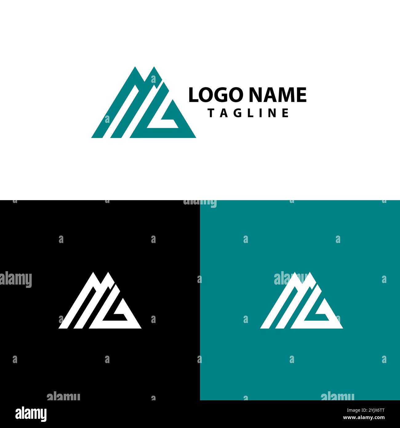 Logo MG Letter Design Vector Illustrazione Vettoriale
