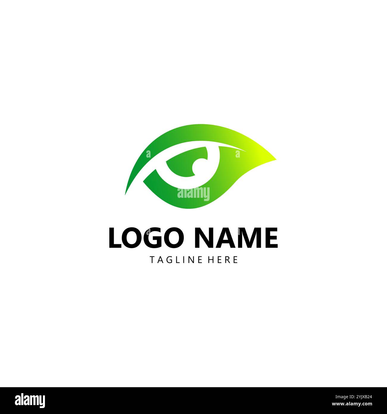 design vettoriale del logo a foglia d'occhio Illustrazione Vettoriale