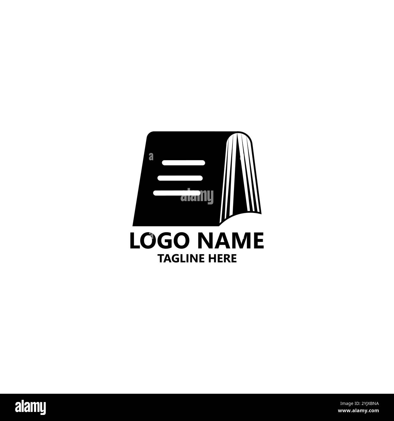 design del logo del libro da campeggio Illustrazione Vettoriale