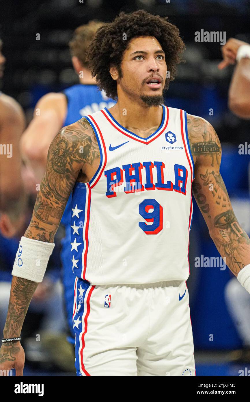 Orlando, Florida, Stati Uniti, 15 novembre 2024, Philadelphia 76ers Kelly  Oubre Jr #9 nel primo tempo al Kia Center. (Foto: Marty Jean-Louis/Alamy  Live News Foto stock - Alamy