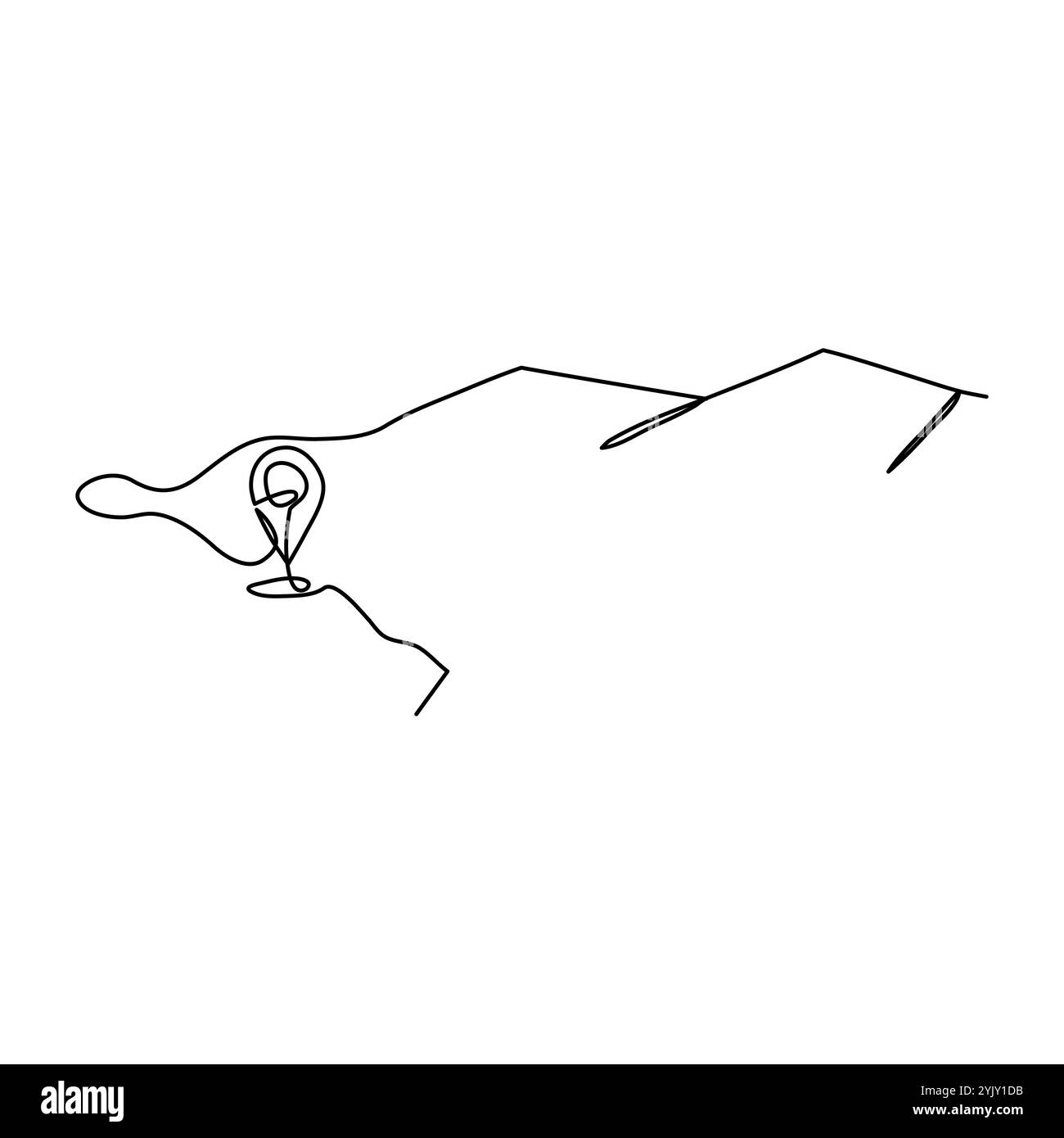 International Mountaineering Day abstract Continuous single line art Drawing sketch logo Illustrazione Vettoriale