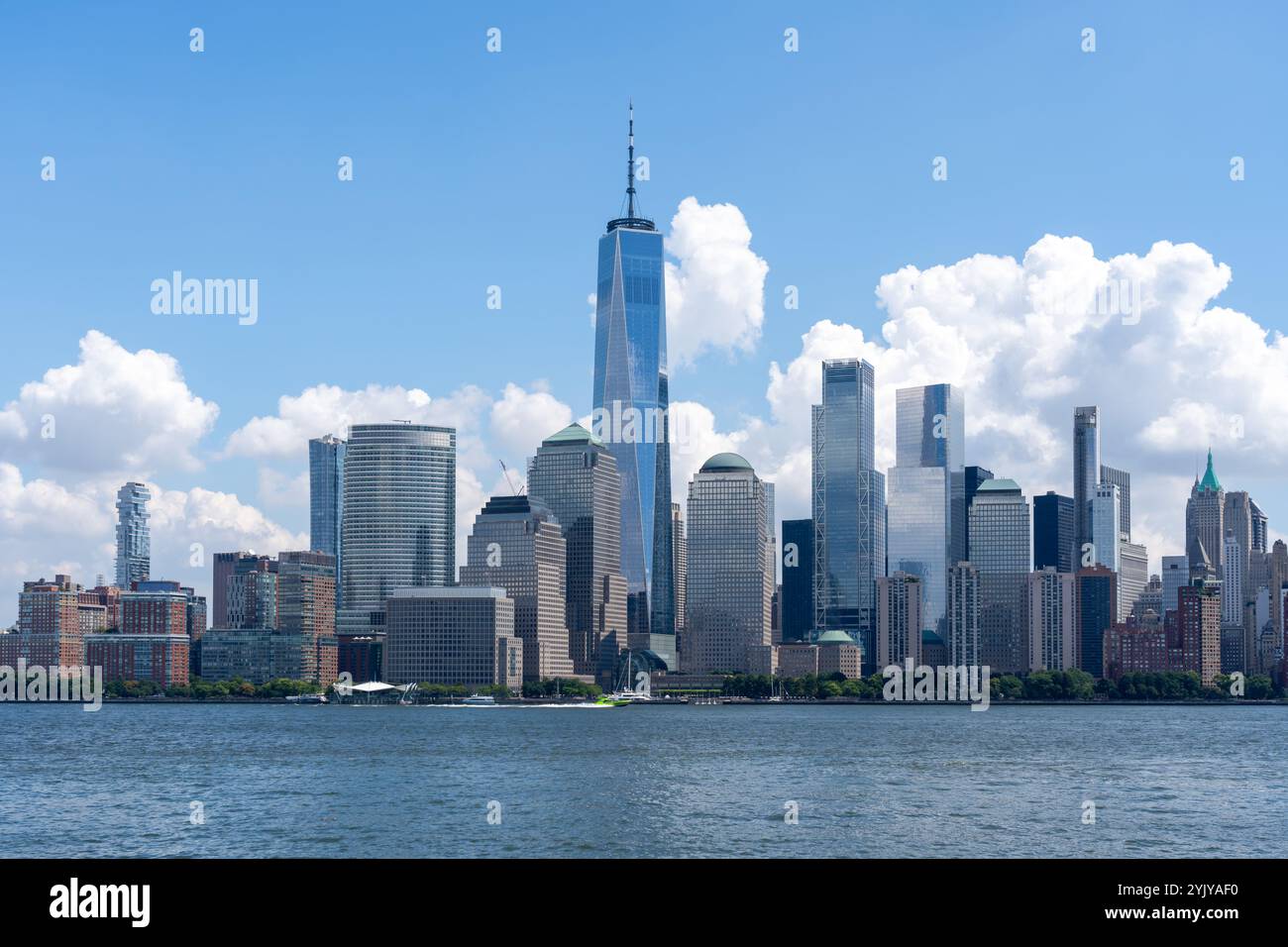 Skyline del centro di Manhattan visto da Jersey City, New Jersey, Stati Uniti. Foto Stock