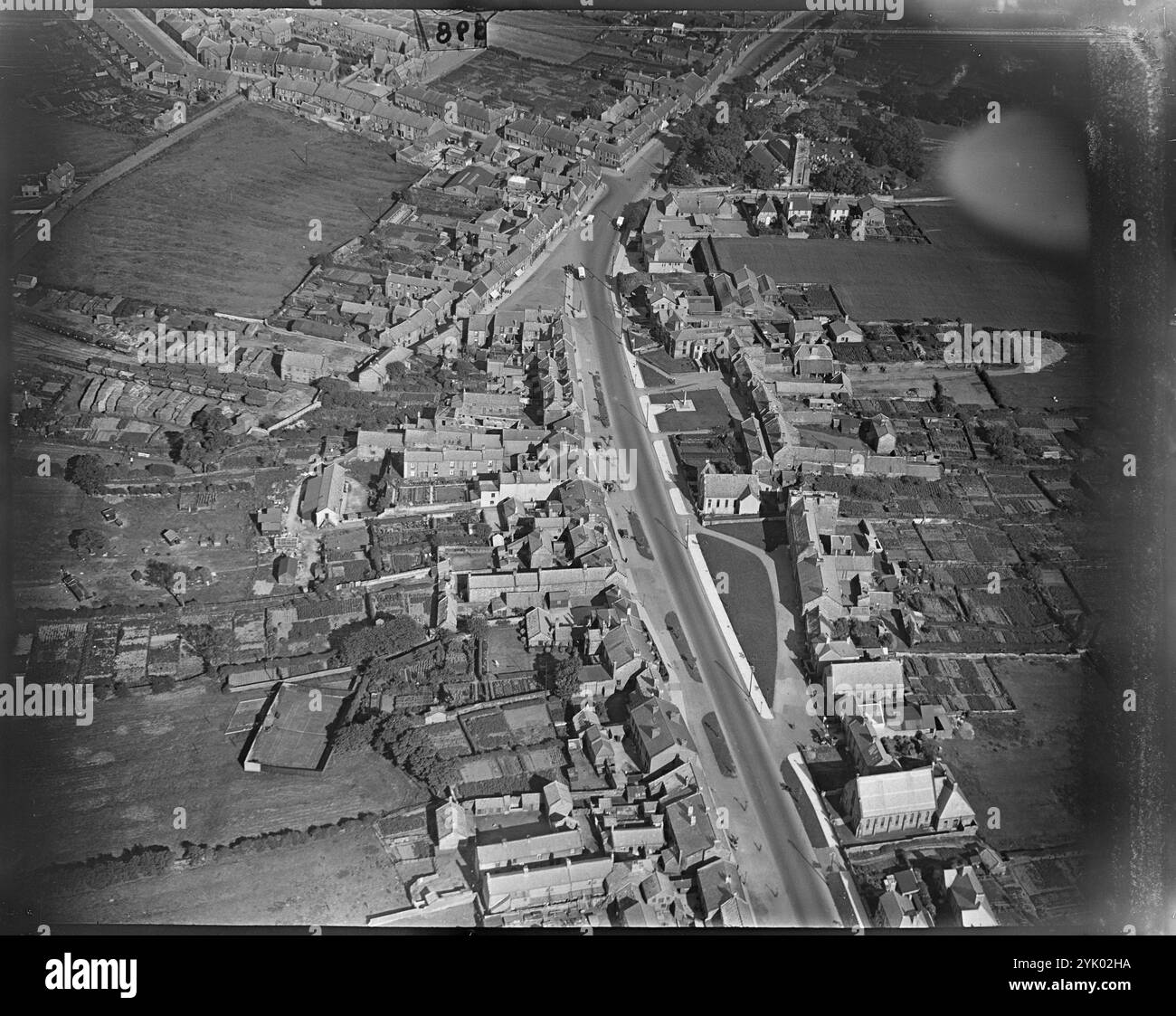 Front Street West e Market Place, Bedlington, Northumberland, 1930. Foto Stock