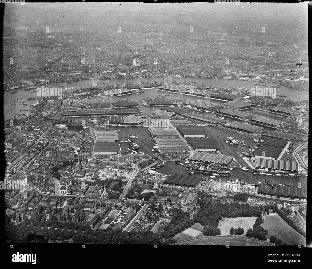 Surrey Commercial Docks, Rotherhithe, Londra, c1930. Foto Stock