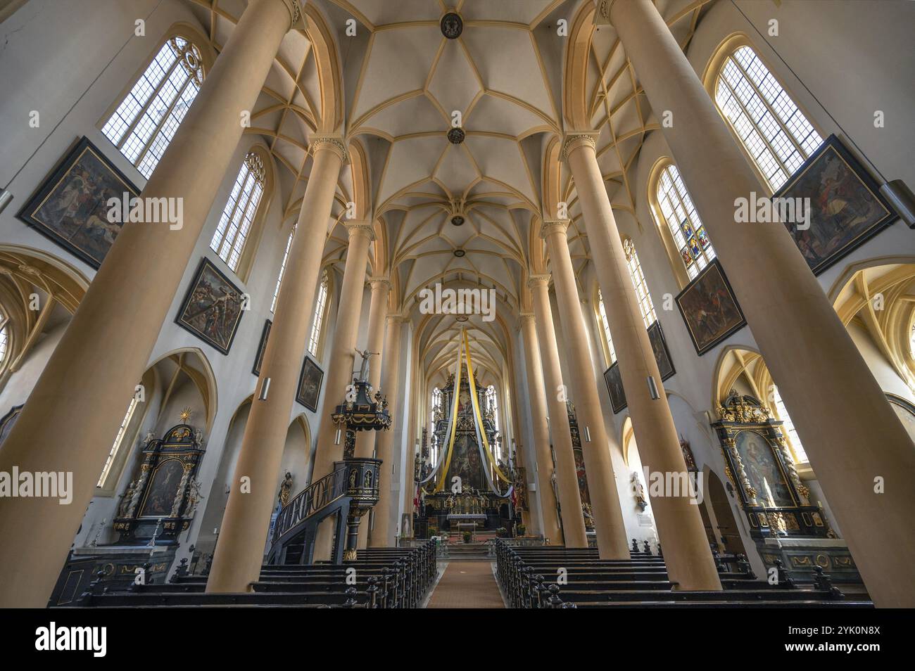Interno della Chiesa di San Vito, XVI secolo, Ifofene, bassa Franconia, Baviera, Germania, Europa Foto Stock