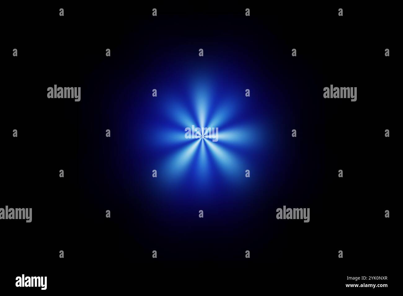 Luce blu effetto la luce soffusa irradia di scintille. Set di effetti di luce incandescente, luce parassita, esplosione, glitter, linea, flash solare, scintilla e stella. Astratto Foto Stock