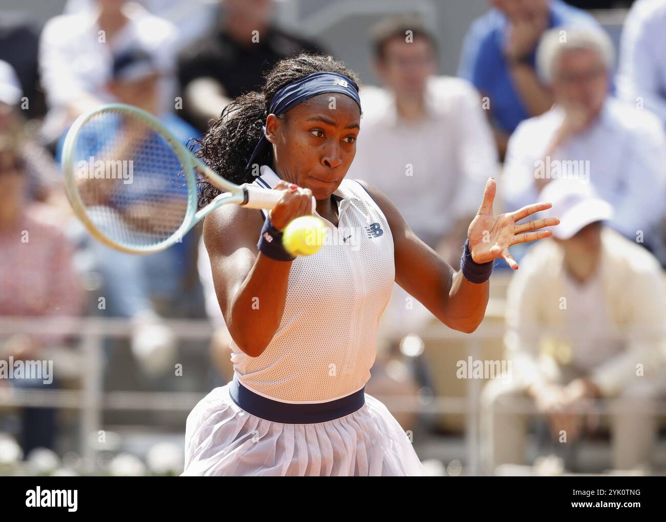 Il tennista americano Coco Gauff in azione all'Open di Francia 2024, Roland Garros, Parigi, Francia. Foto Stock