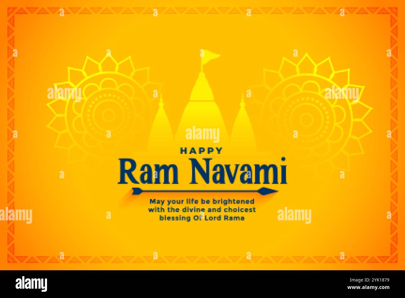 felice ram navami religioso festival carta design Illustrazione Vettoriale