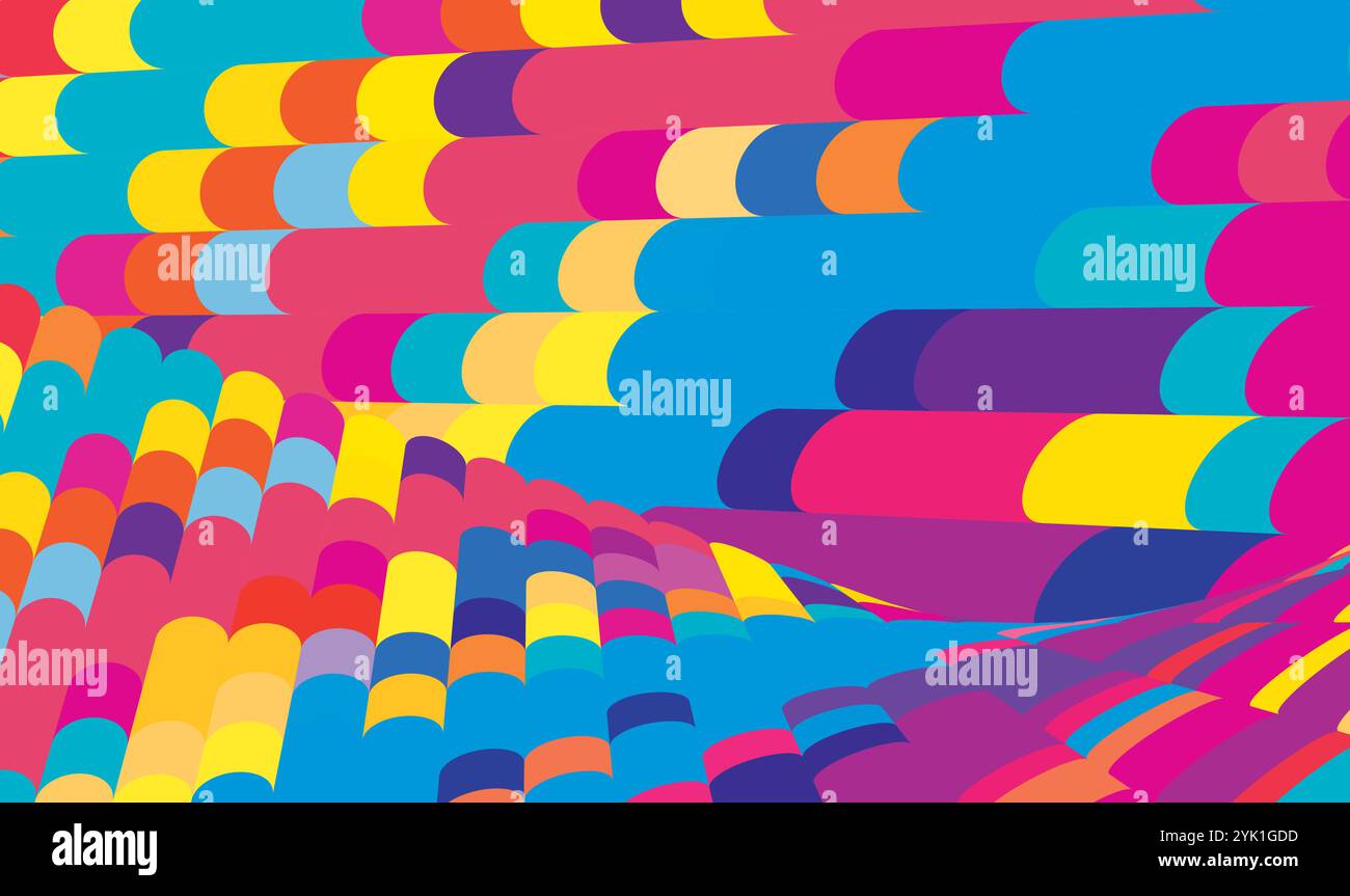 Sfondo affiancato colorato astratto con elementi multicolore. Pattern grafico vettoriale Illustrazione Vettoriale