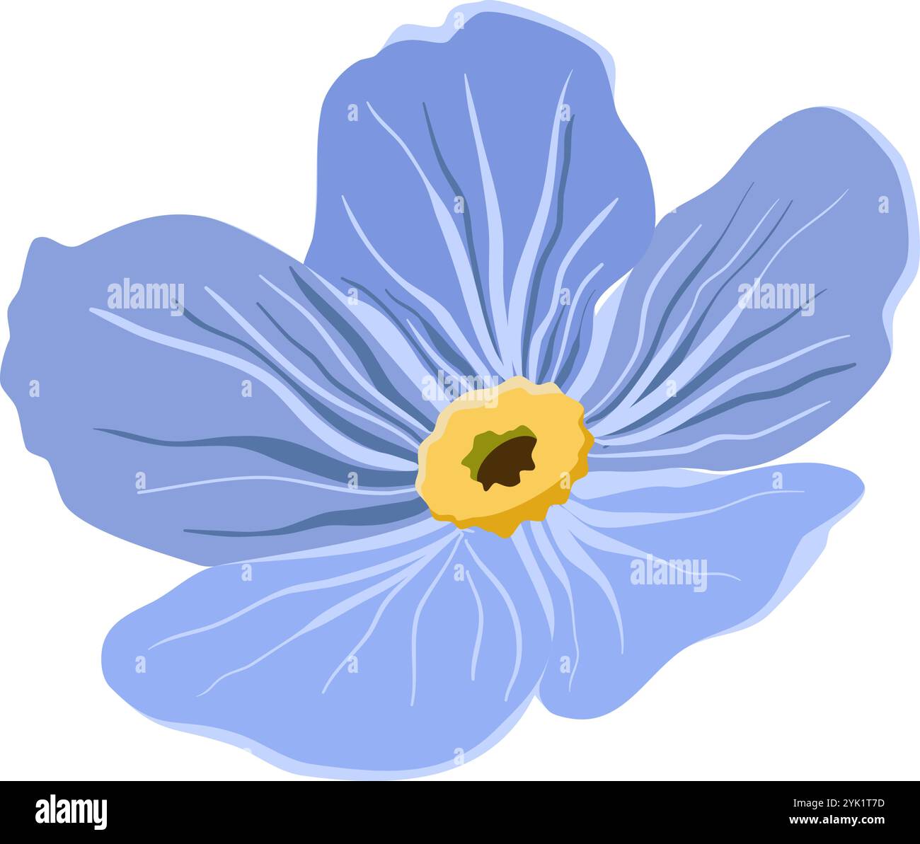 Immagine vettoriale Forget-me-not Flower in flat technique Illustrazione Vettoriale