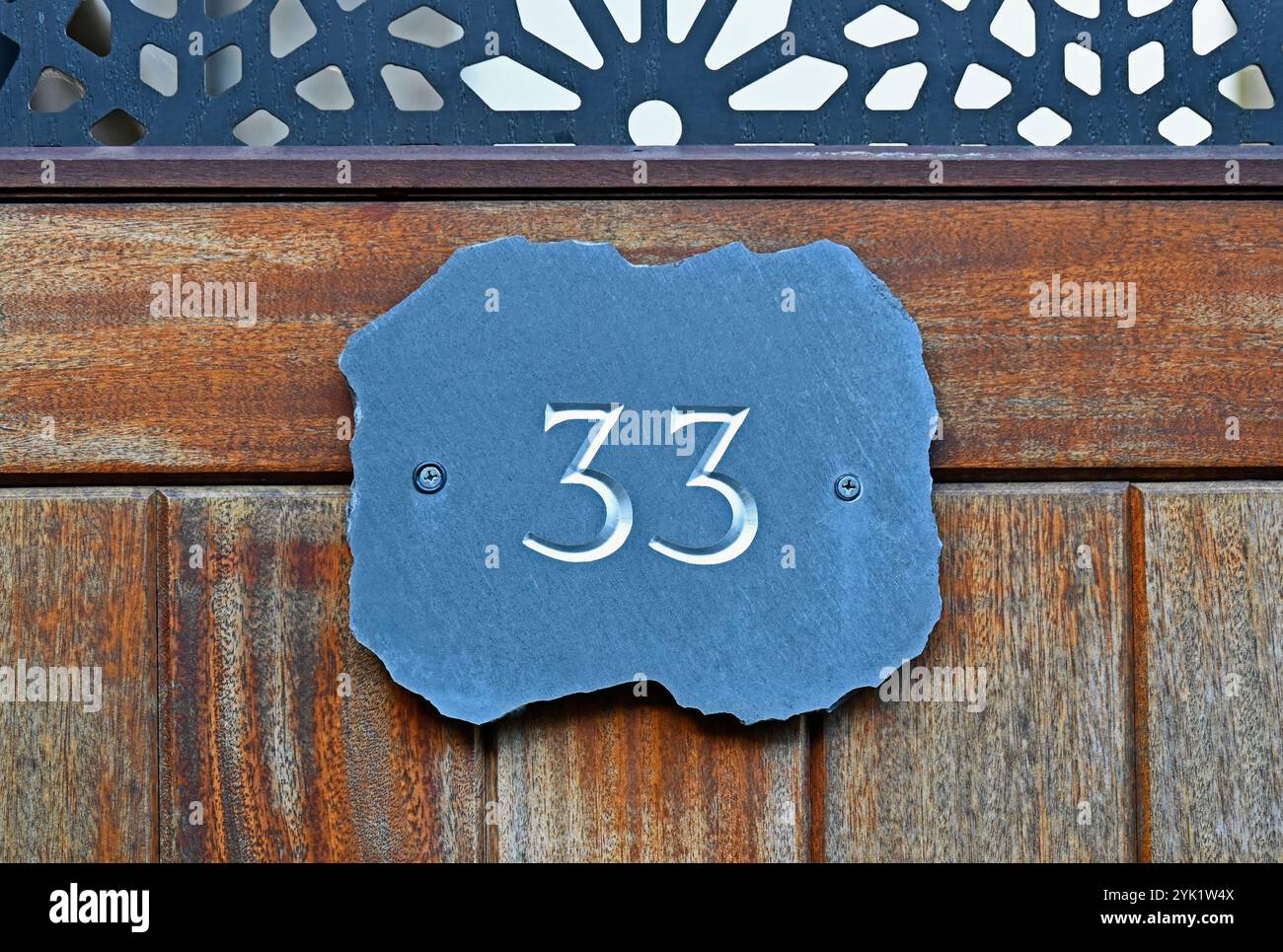 Numero civico. 33 Entry Lane, Kendal, Cumbria, Inghilterra, Regno Unito, Europa. Foto Stock