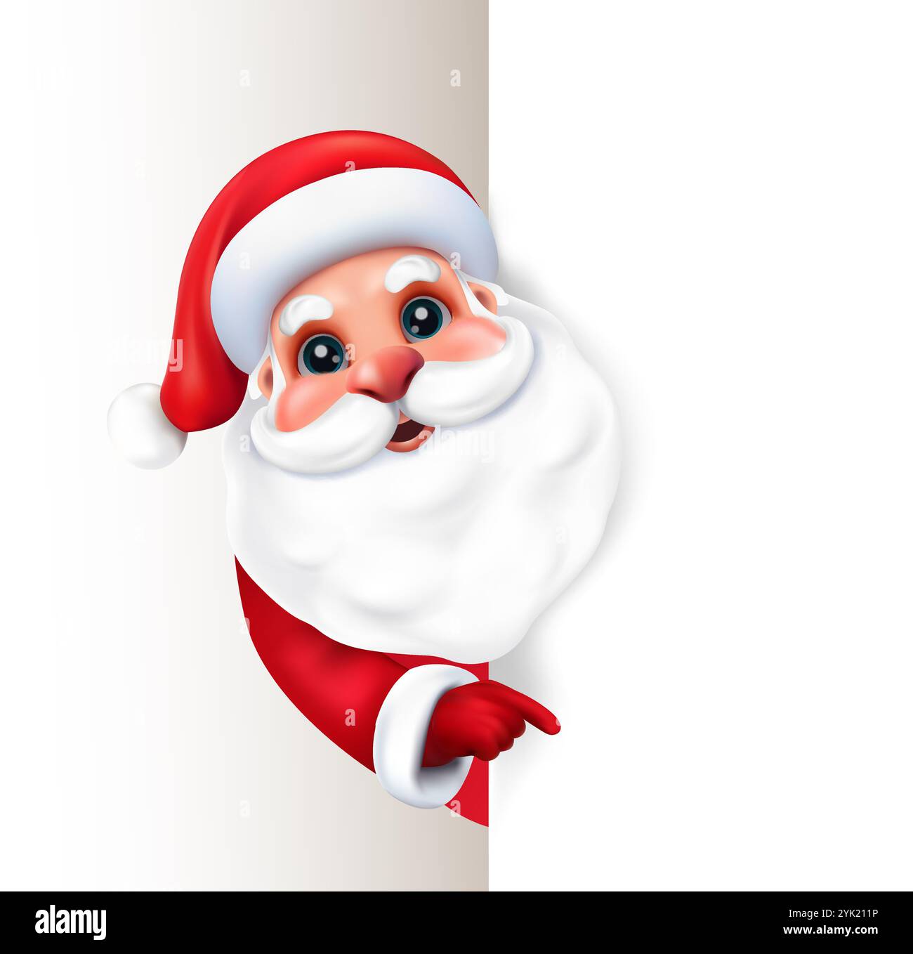Babbo Natale 3d con segno vuoto verticale. Illustrazione Vettoriale