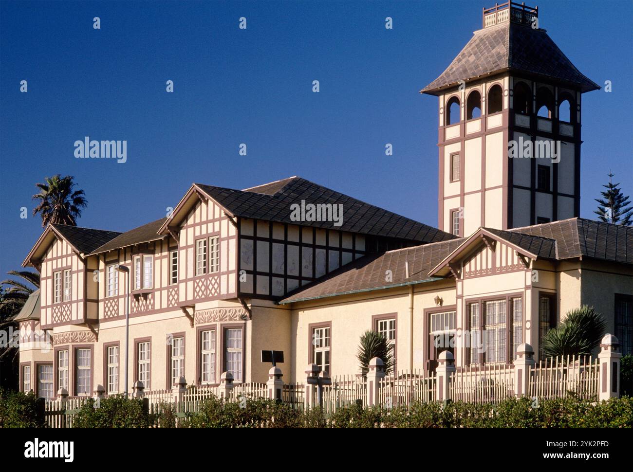 Namibia, Swakopmund, Woermann Haus, architettura coloniale tedesca. Foto Stock