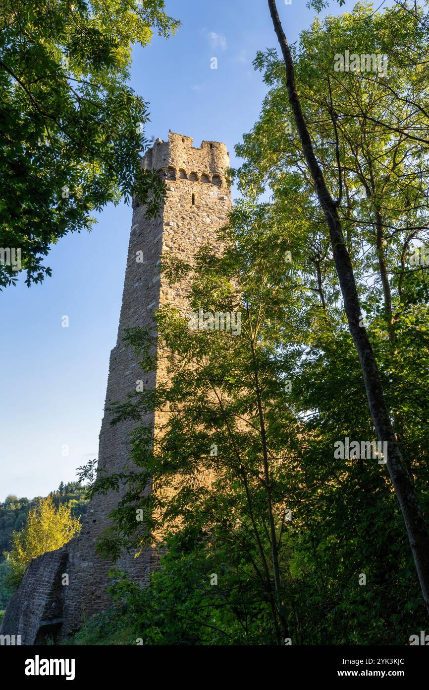 Vista di Philippsburg, Monreal, distretto di Mayen-Coblenza, Renania-Palatinato, Germania Foto Stock