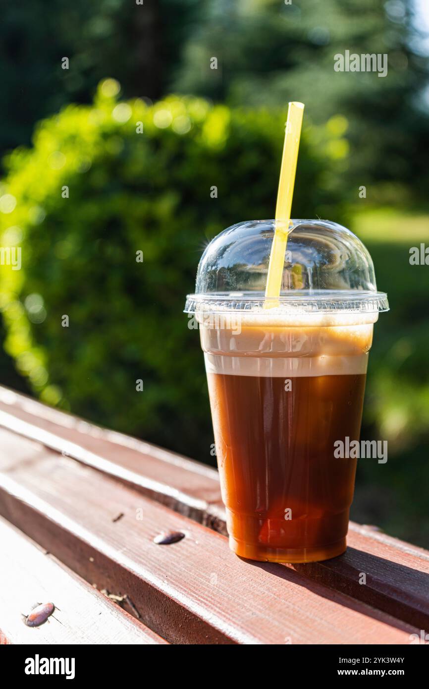 Caffè freddo americano da asporto Foto Stock