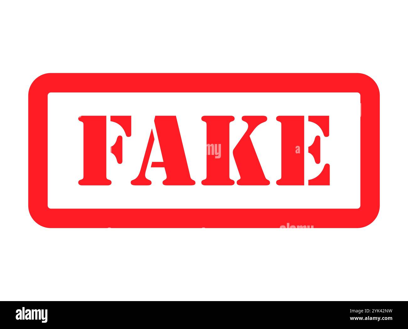 Simbolo di timbro falso, etichetta etichetta etichetta etichetta etichetta, immagine vettoriale del banner di testo . Illustrazione Vettoriale