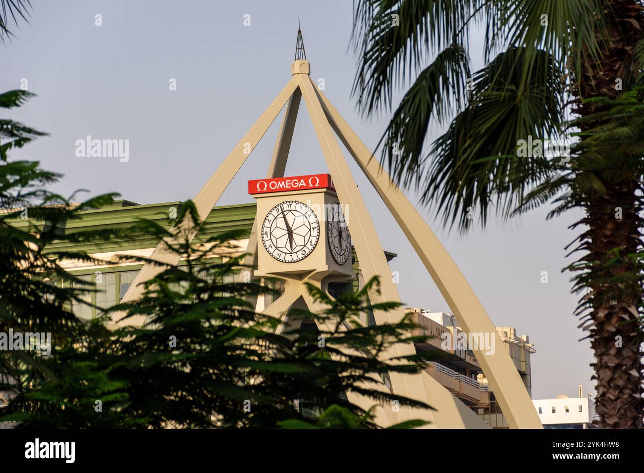 Torre dell'orologio Deira. Un famoso punto di riferimento nella città di Dubai, negli Emirati Arabi Uniti Foto Stock