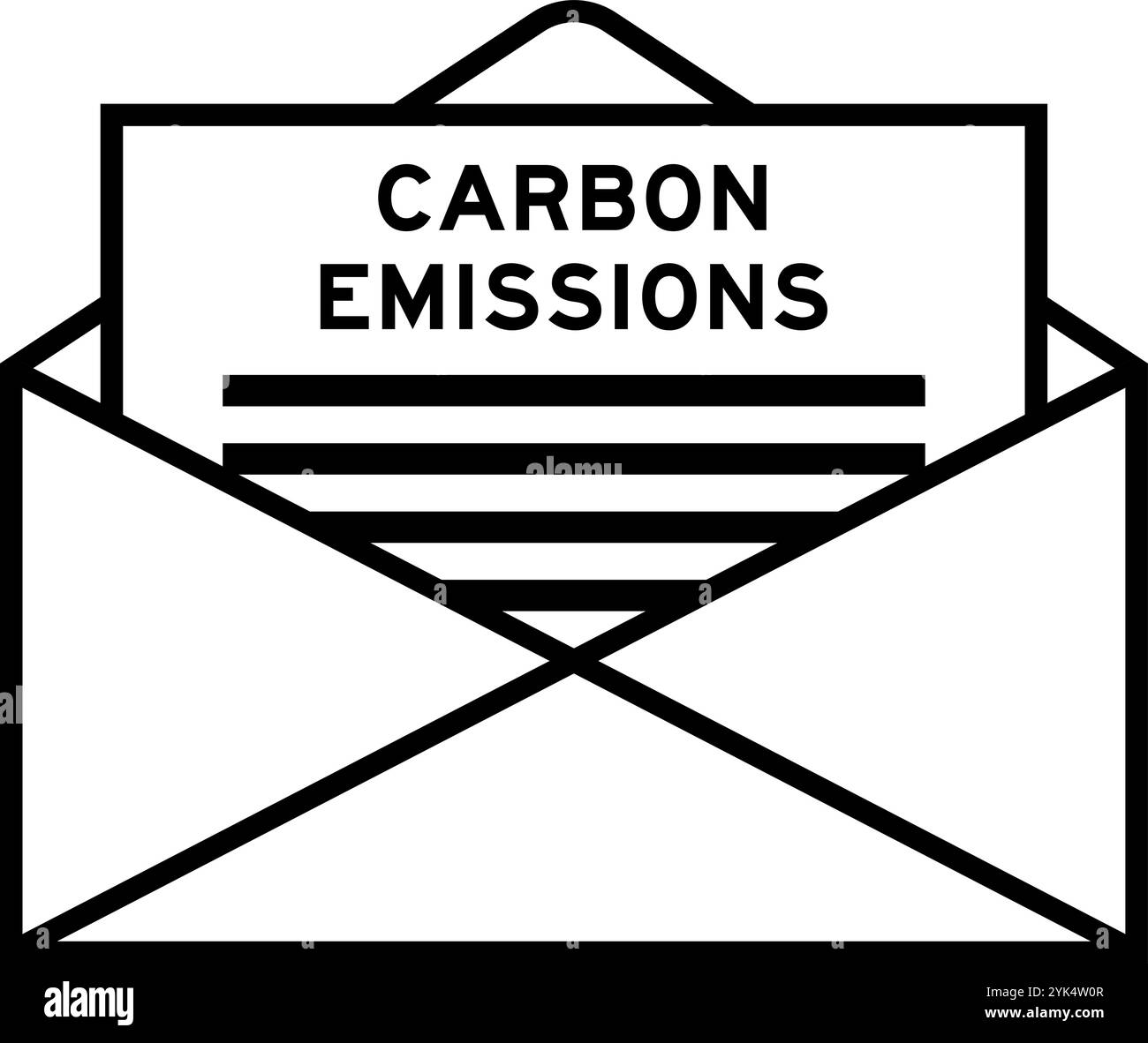 Busta e lettera con la parola emissioni di carbonio come titolo Illustrazione Vettoriale