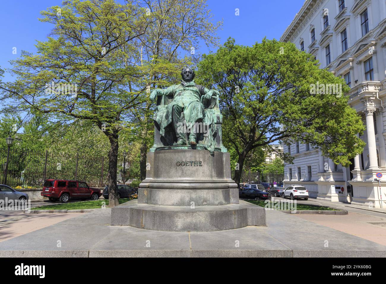 Monumento di Goethe, Ringstrasse, città interna, Vienna, Austria, Europa Foto Stock