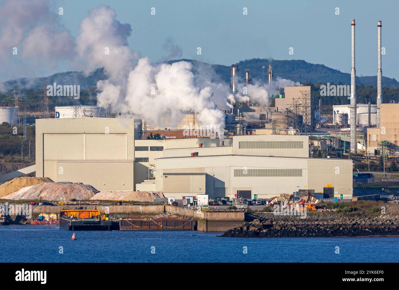 Irving Paper Mill, Saint John, New Brunswick, Canada Foto Stock