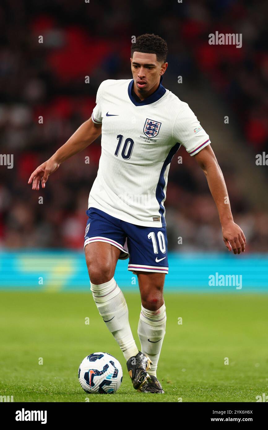 Wembley Stadium, Londra, Regno Unito. 17 novembre 2024. Nations League, League B, gruppo 2 calcio internazionale, Inghilterra contro Repubblica d'Irlanda; Jude Bellingham d'Inghilterra che indossa scarpe d'elite Adidas Predator Bellingham credito: Action Plus Sports/Alamy Live News Foto Stock