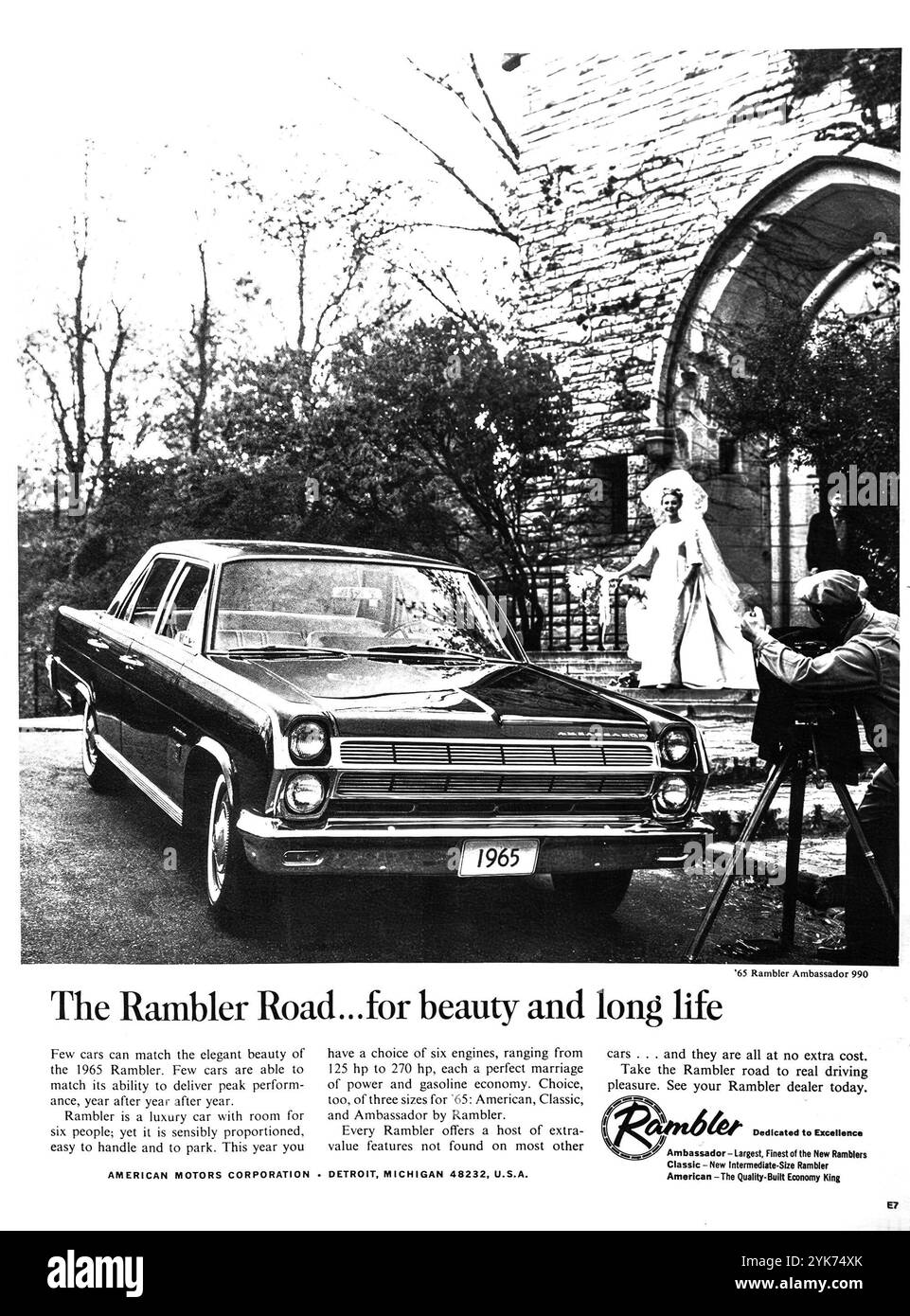 Una pubblicità del 1965 per la Rambler. L'auto è stata prodotta dalla American Motors Corporation. Foto Stock