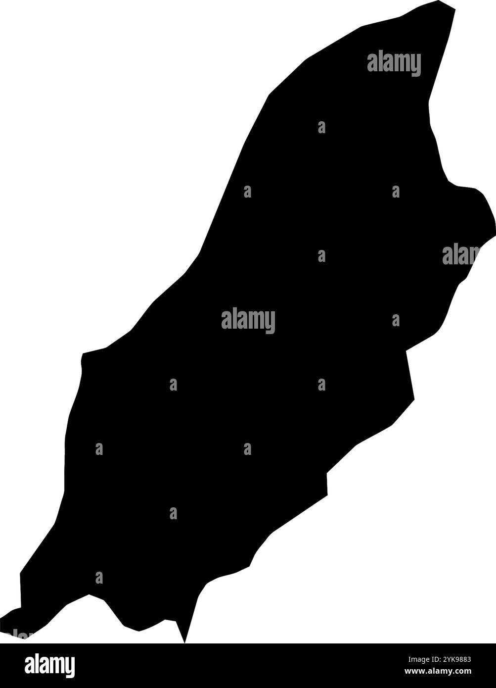 Una mappa di contorno dell'Isola di Man. Illustrazione grafica vettoriale su uno sfondo trasparente con bordi neri del paese Illustrazione Vettoriale