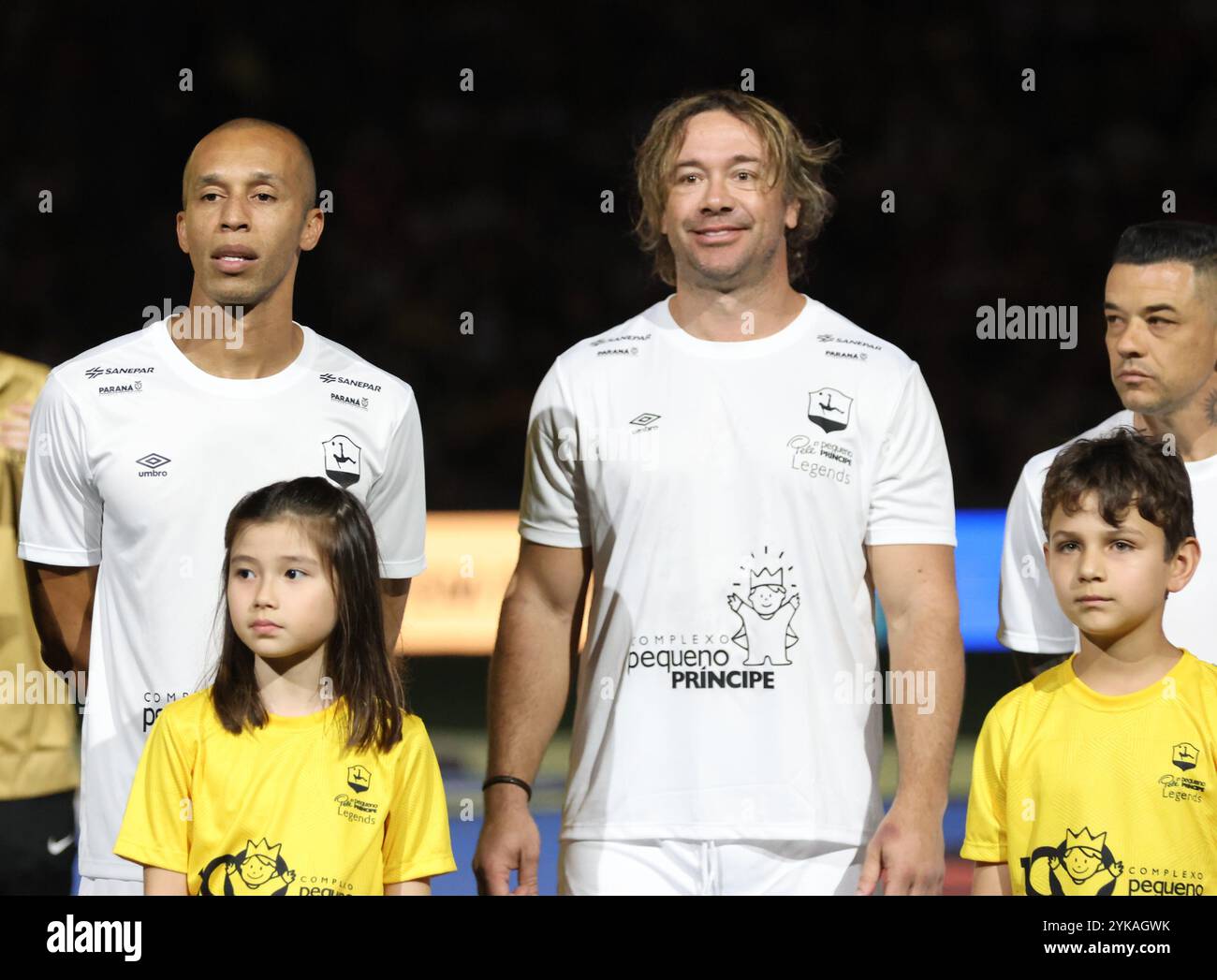 Curitiba, Parana, Brasile. 17 novembre 2024. Curitiba (pr), 17/11/2024- ospedale pequeno principe/Legends pele/barcelona- giocatore diego lugano durante la partita tra pequeno principe Legends e barca Legends in una partita di beneficenza a favore della salute infantile e giovanile presso l'istituto di ricerca pele pequeno principe, tenutasi nella città di curitiba, nella notte di questa domenica 17 novembre 2024. (Credit Image: © Edson De Souza/TheNEWS2 via ZUMA Press Wire) SOLO PER USO EDITORIALE! Non per USO commerciale! Foto Stock
