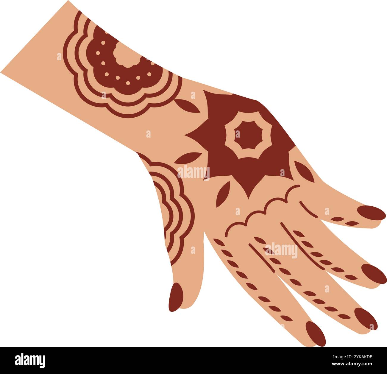 decorazioni a mano mehndi Illustrazione Vettoriale