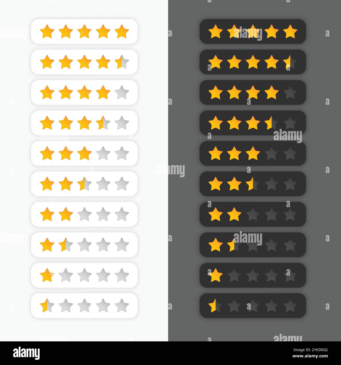 Set di star rating simboli Illustrazione Vettoriale