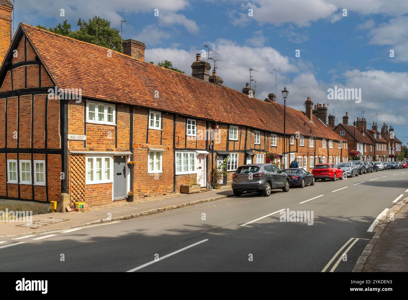 Cottage classificati di grado II a Amersham Old Town High Street, Buckinghamshire, Inghilterra Foto Stock