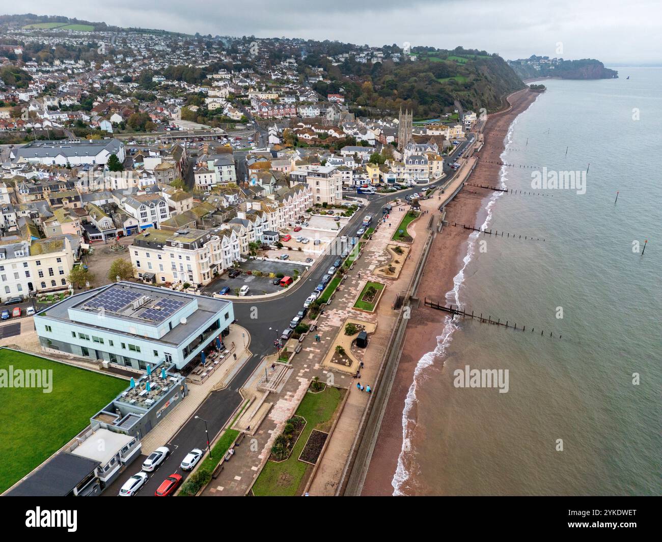 Il lungomare di Teignmouth, sulla costa meridionale del Devon, nel Regno Unito. Foto Stock