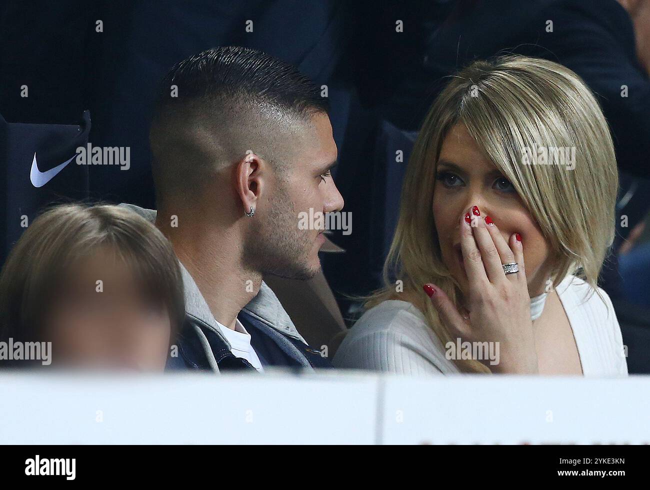 Milano, Italia. 31 marzo 2019. Foto Spada/LaPresse31 marzo 2019 Milano ( Italia ) sport calcio Inter vs Lazio - Campionato di calcio serie A TIM 2018/2019 - Stadio San Siro nella foto: Mauro Icardi Wanda Nara Photo Spada/LaPresse 31 marzo 2019 Milano ( Italia ) sport Soccer Inter vs Lazio - Campionato Italiano A TIM 2018/2019 - Stadio San Siro nella foto: Wanda Nara Mauro Icardi credito: LaPresse/Alamy News Live Foto Stock