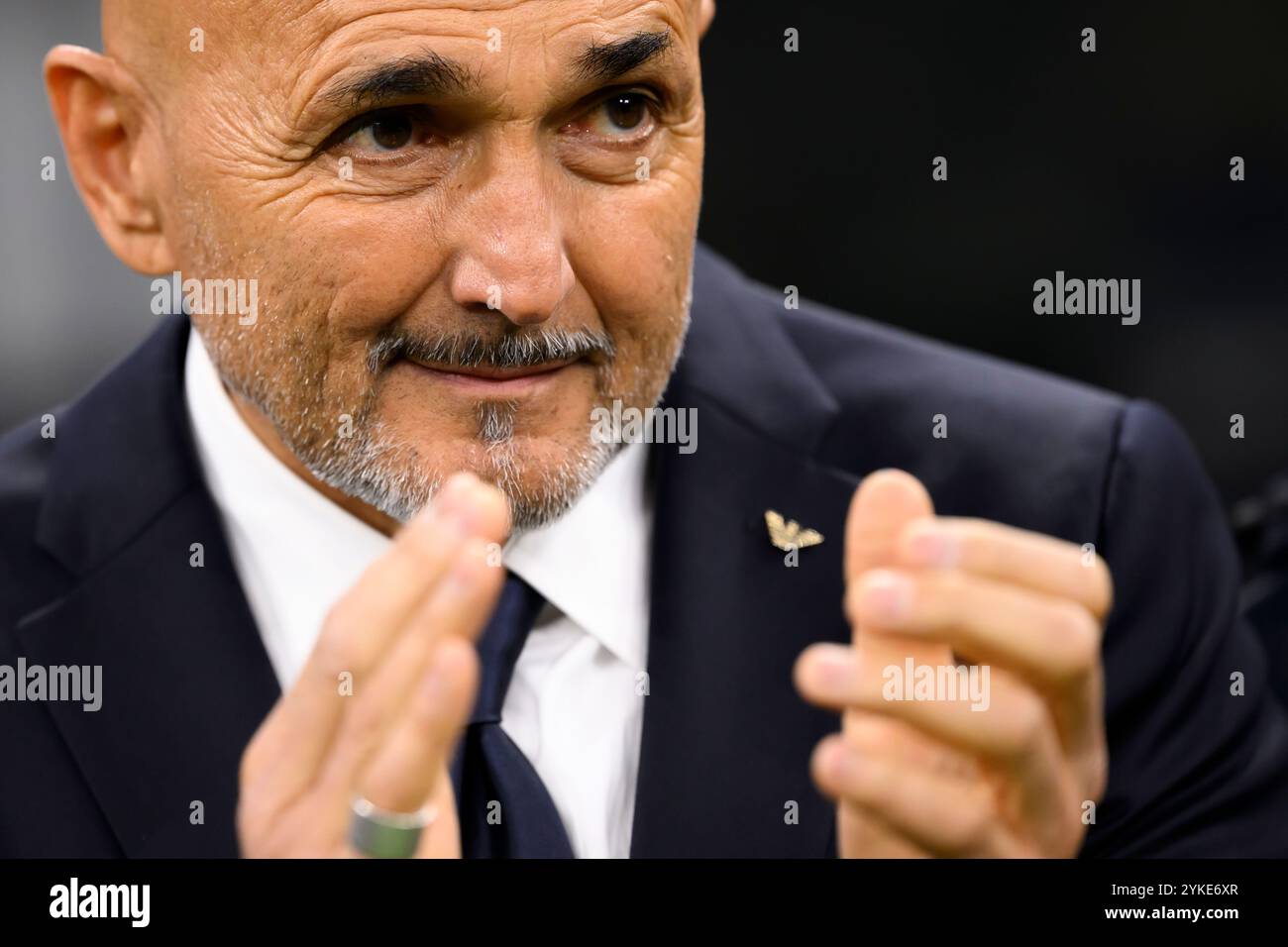 Luciano Spalletti, allenatore dell'Italia, durante la partita di calcio della UEFA Nations League tra Italia e Francia allo stadio San Siro di Milano, 17 novembre 2024. Foto Stock