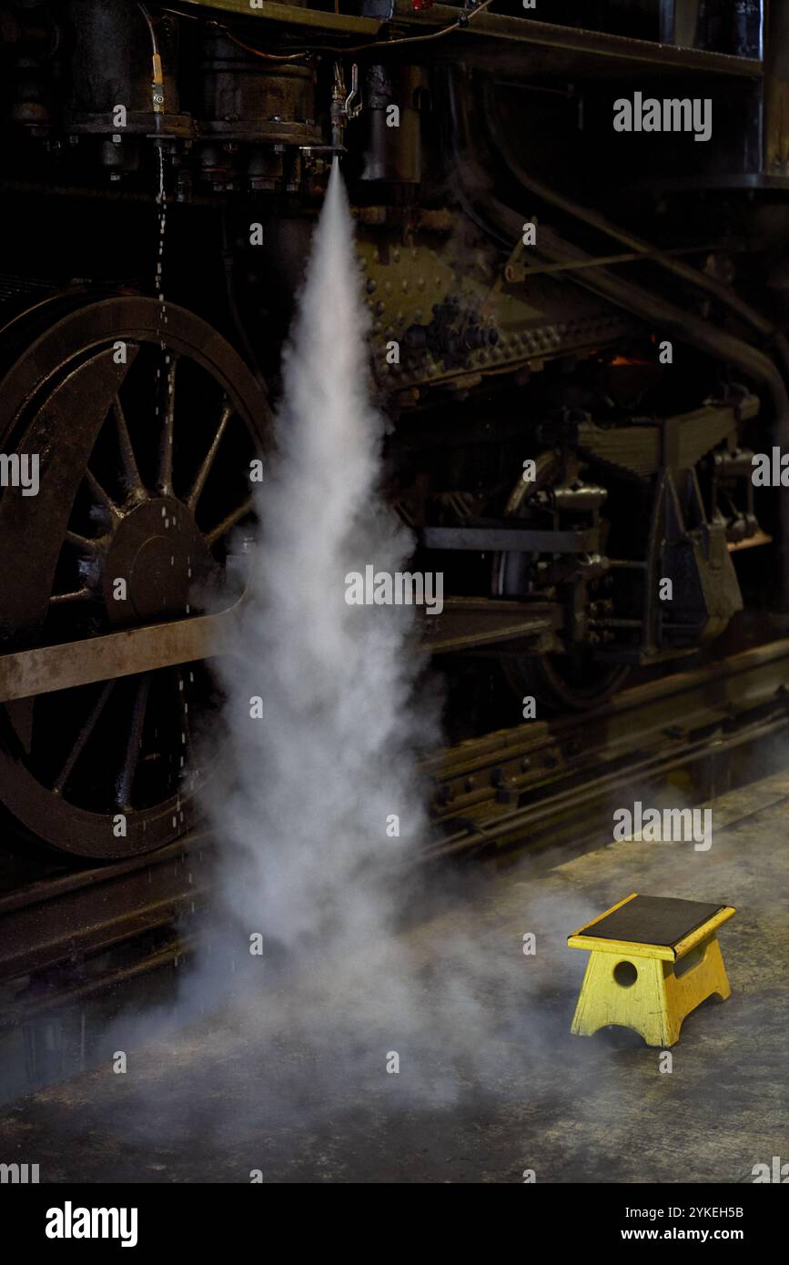 Versione a vapore di Antique Train Engine Foto Stock